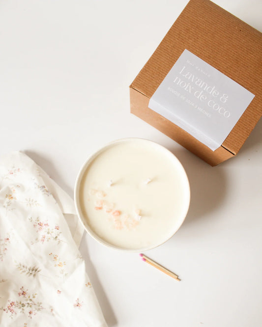 Bougie 3 mèches – Lavande & noix de coco de Moi d'abord