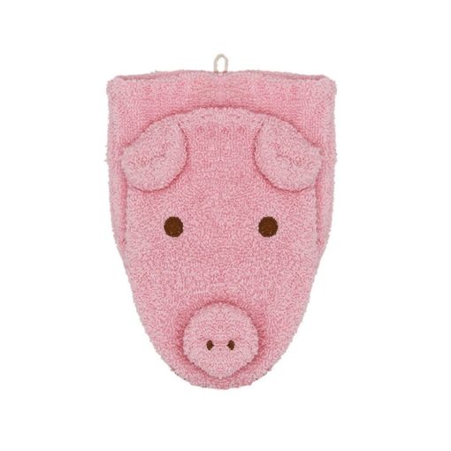Gant de toilette en coton BIO grand format – Cochon