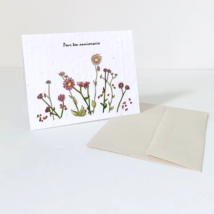 Carte Champ de fleurs de Flowerink