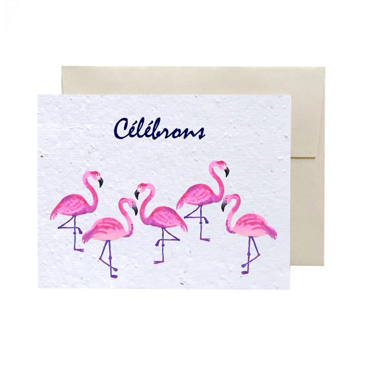 Carte Flamants rose de Flowerink