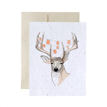 Cerf & oranges festives | Carte des fêtes de Flowerink