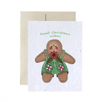 Bonhomme en pain d'épice | Carte des fêtes de Flowerink