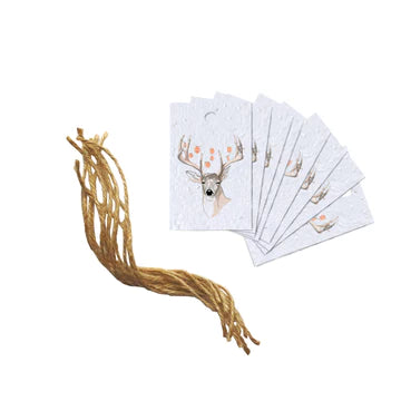 Cerf & oranges festives | Étiquettes cadeaux de Flowerink