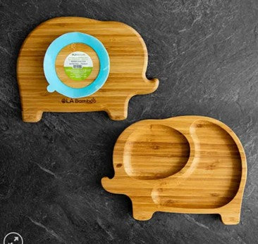 Assiette en bambou avec base à succion de Ola Bamboo