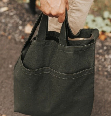 Sac à double pochette de couleur olive de Dans le sac