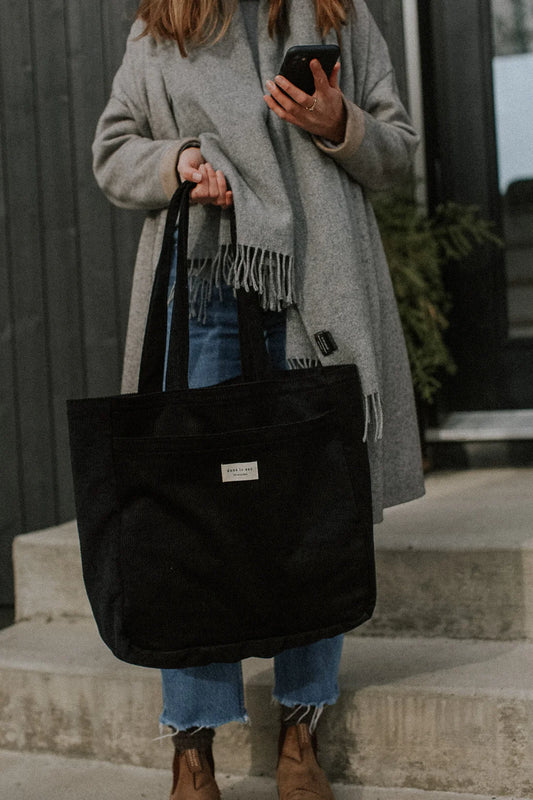 Sac en corduroy noir - Dans le sac