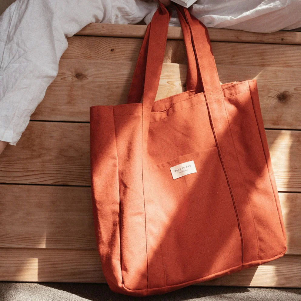 Fourre-tout rouge orangé - Dans le sac