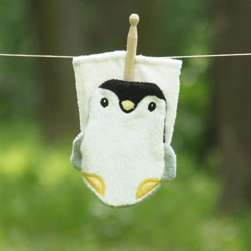 Gant de toilette en coton BIO grand format – Pingouin