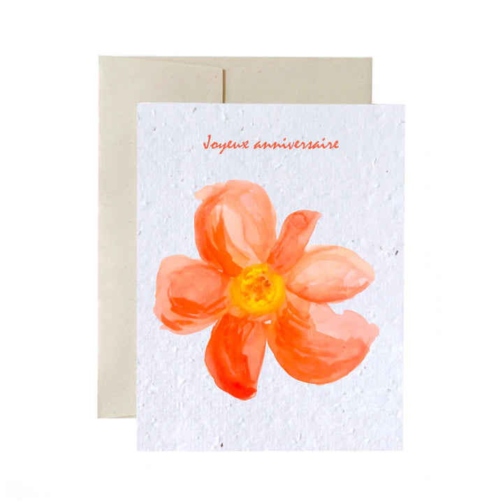 Carte Fleur rouge de Flowerink