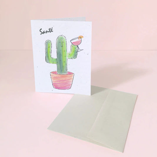 Carte Cactus Heureux de Flowerink